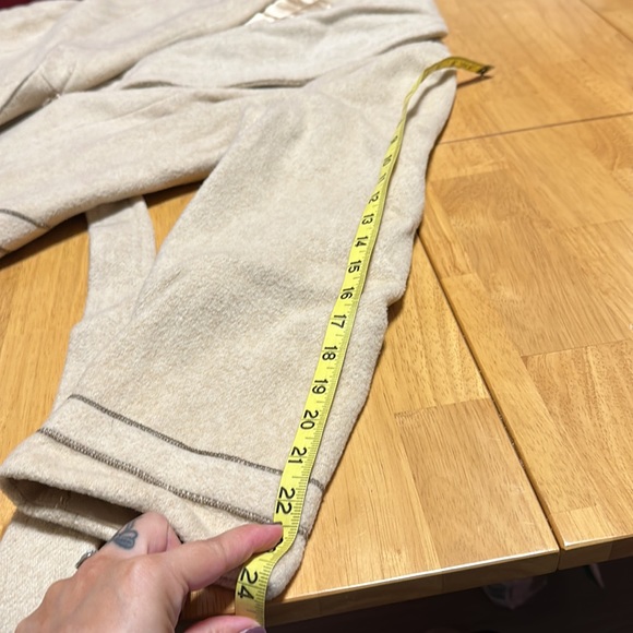 JW Mays inc cream belted long wool winter coat Medium double breasted vintage - Picture 13 of 14